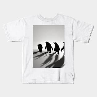 Penguins Shadow Silhouette Anime Style Collection No. 73 Kids T-Shirt